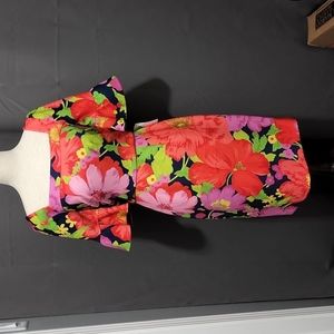 Trina Turk Kanan Square Neck Floral Shift Dress Size 0 New